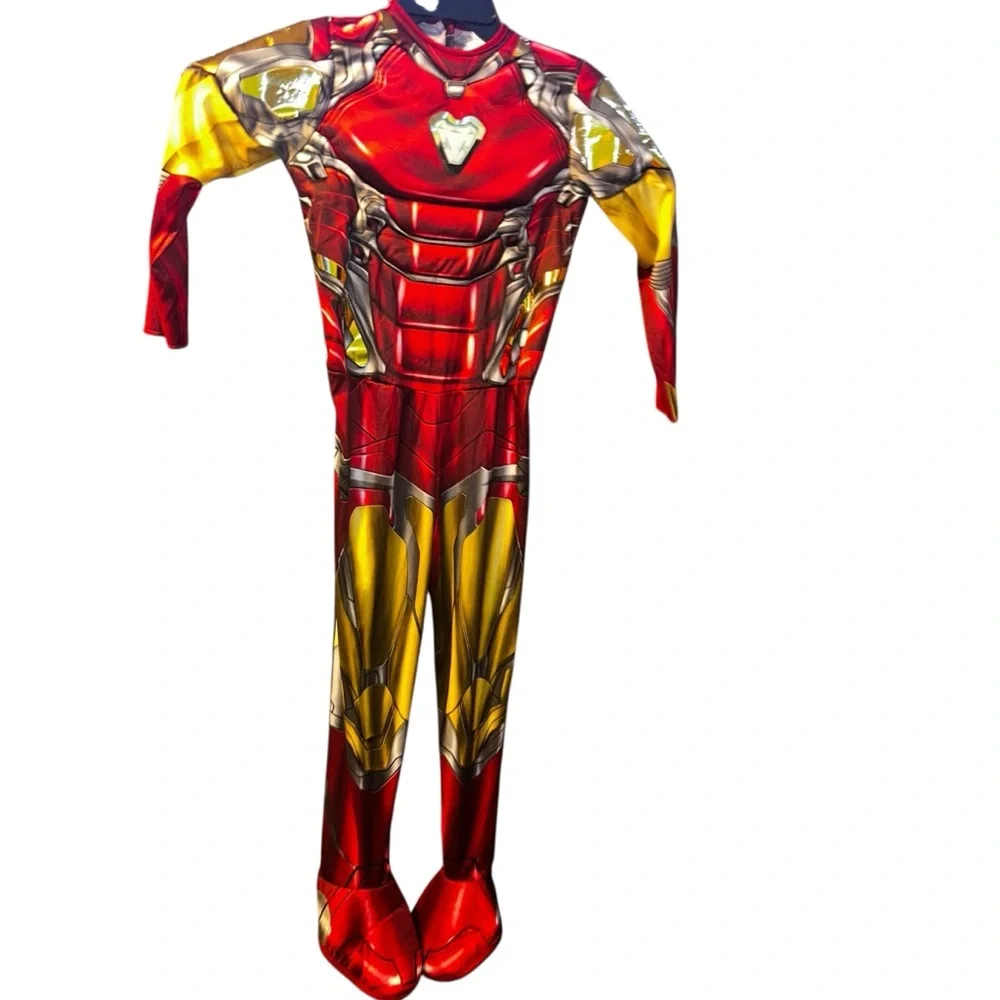 Marvel Avengers kid Iron man bodysuit costume size M 8/10 no mask - Picture 1 of 6